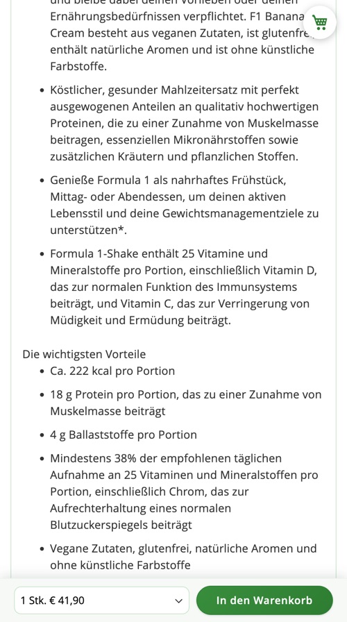 Sticky-Kaufleiste am unteren Rand